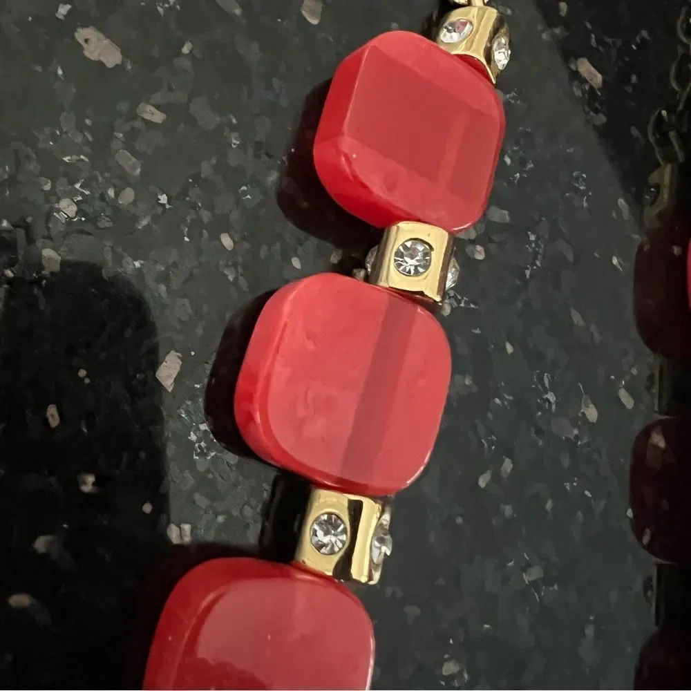 Kate Spade Colorblock Jewel Necklace on gold tone chain